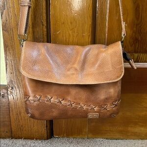 Cleo Bed Stu Brown Leather Crossbody Bag